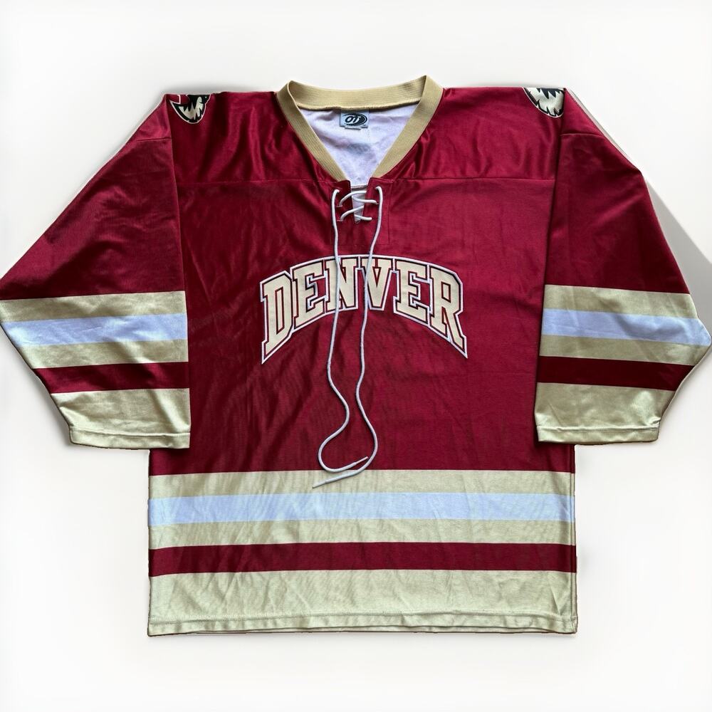 Vintage Denver Pioneers Jersey XL Multicolor NCAA Hockey Sportswear Colorado